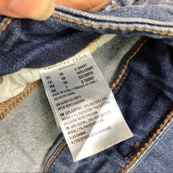 American Eagle Super Stretch Skinny Jeans Size 00 Extra Short - Picture 8 of 9